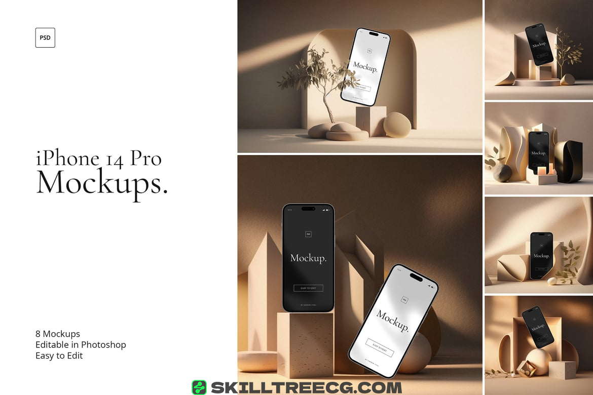 iPhone 14 Pro Elegant Mockups（418453）-技能树